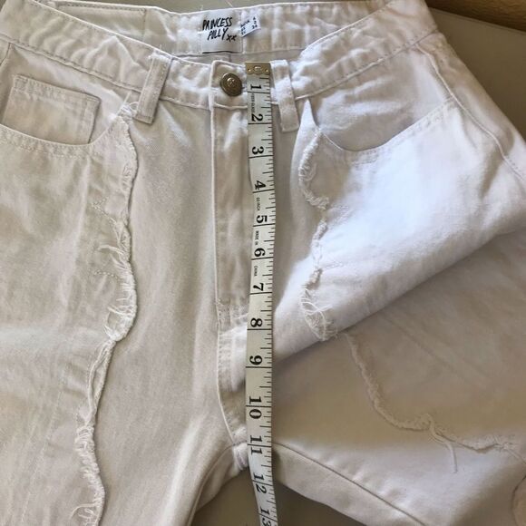 Princess Polly white distressed wide leg jeans - Picture 8 of 10